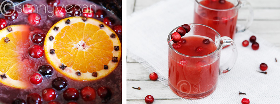 warm cranberry punch with orange and cloves