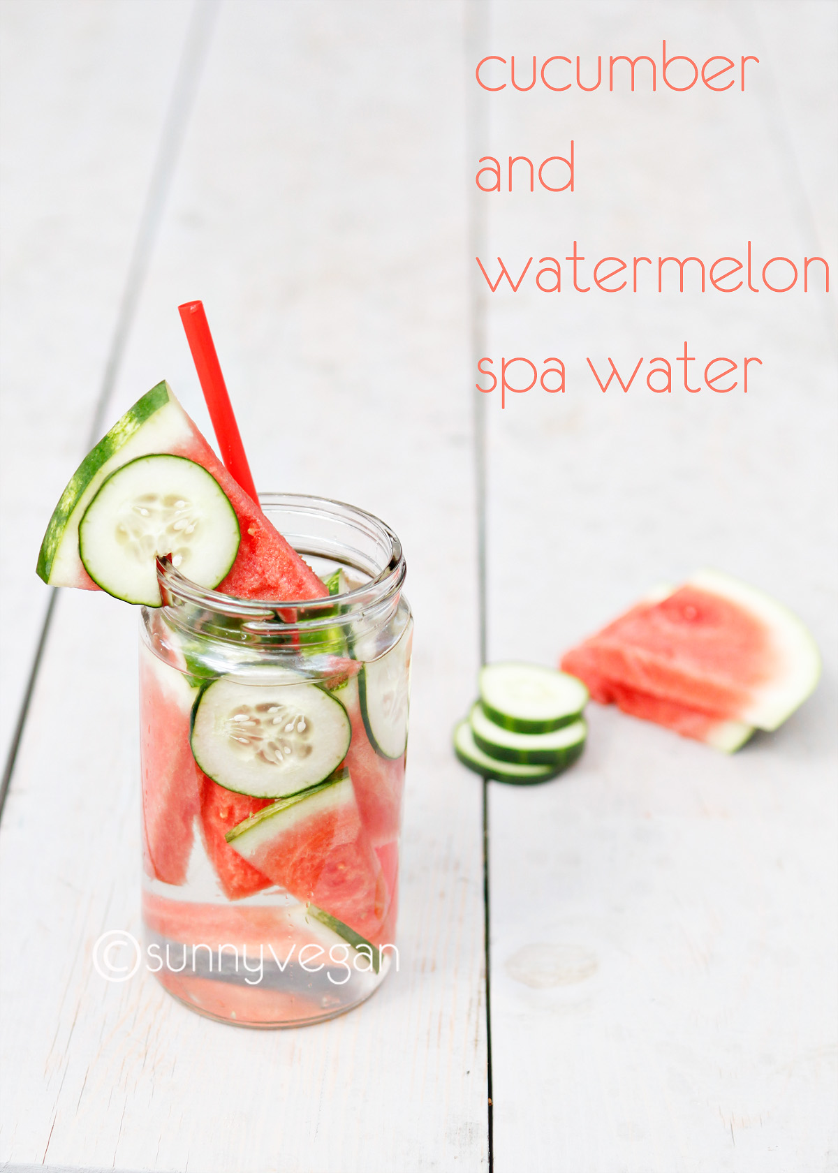 take 5 spa water recipe with watermelon and cucumber recipe via sunny vegan