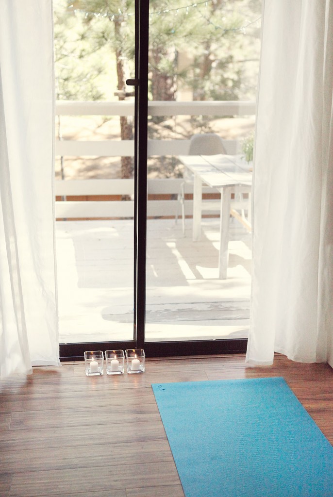 yoga space at home by window