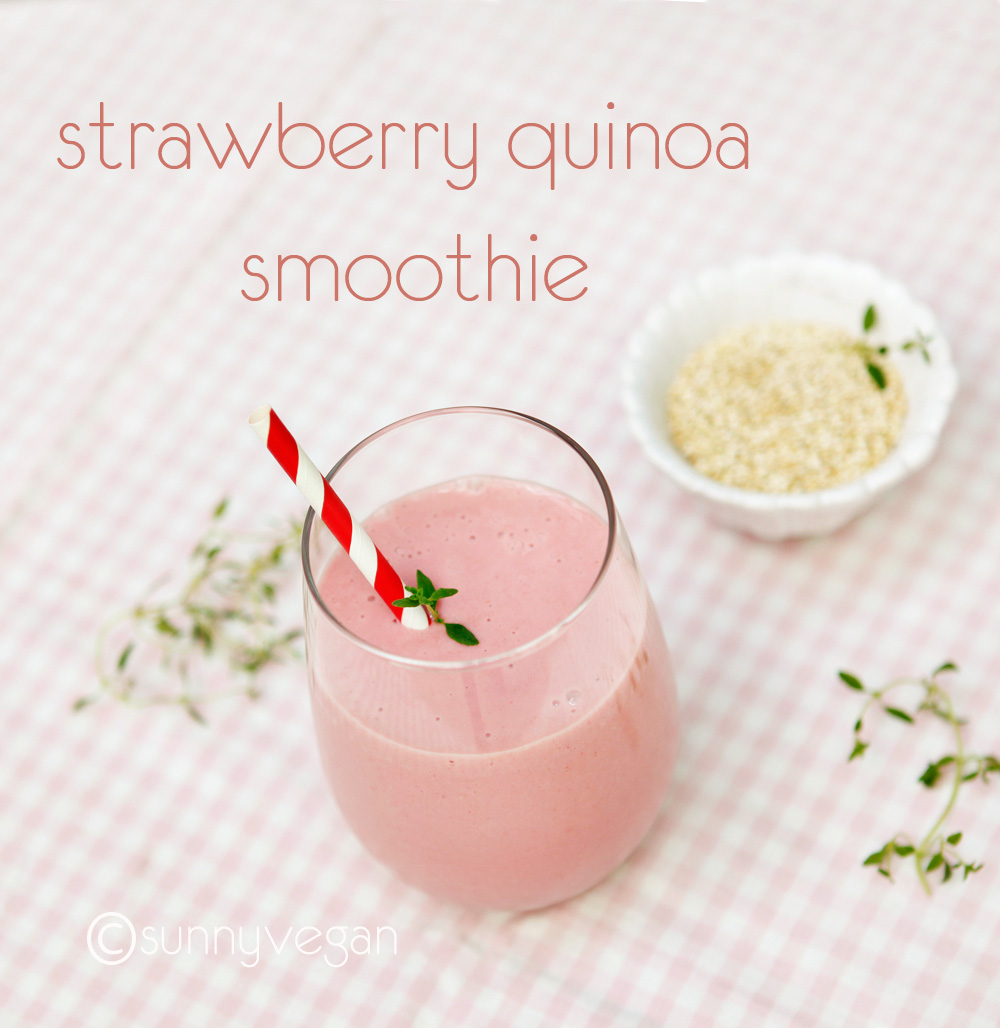strawberry quinoa smoothie recipe from sunny vegan