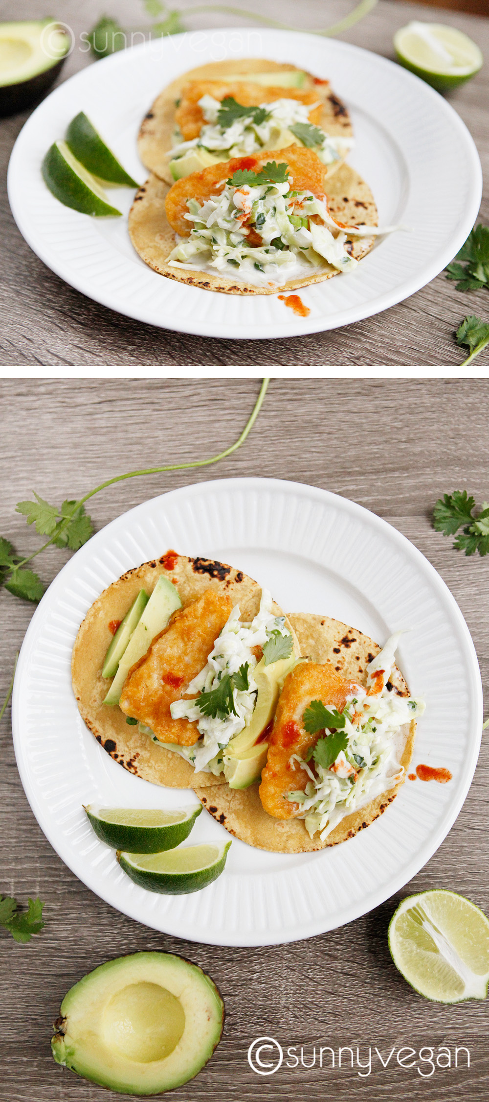#OMGardein #meetchef fishless taco cilantro slaw recipe from sunny vegan